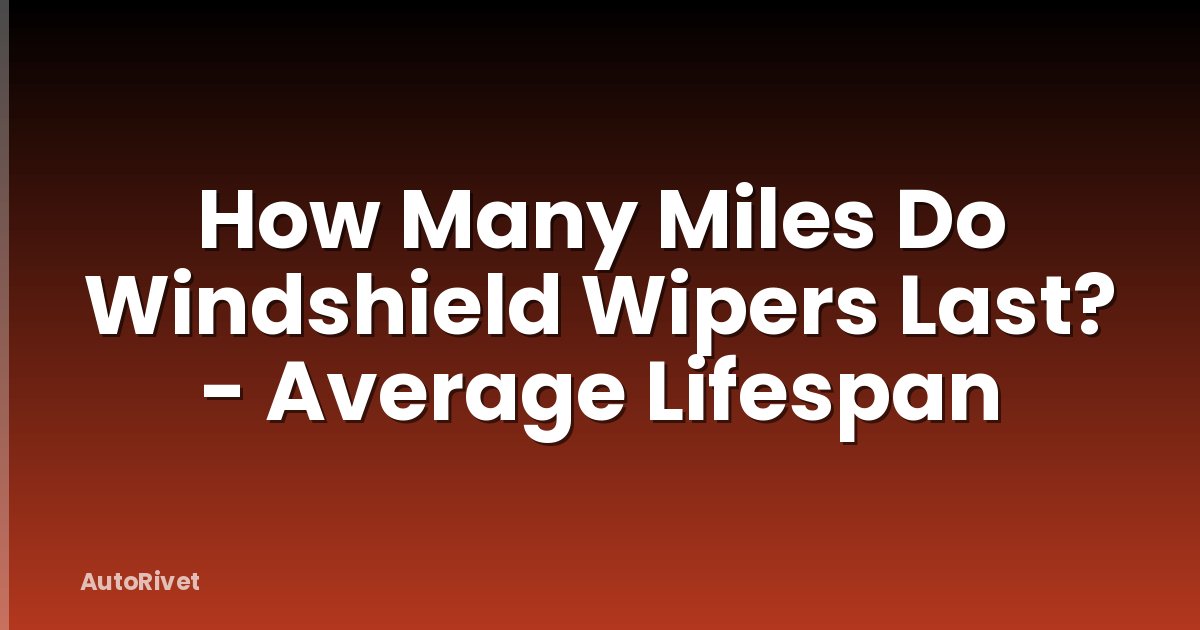 How Many Miles Do Windshield Wipers Last? - Average Lifespan