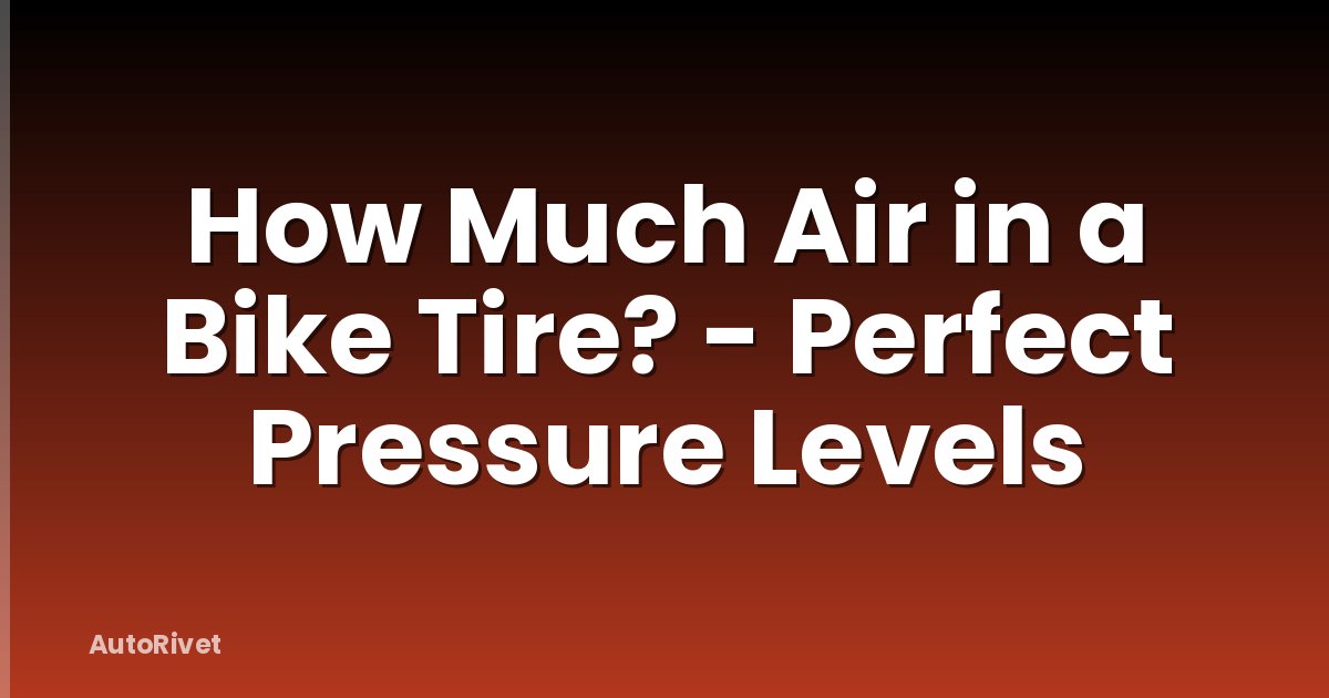 How Much Air in a Bike Tire? - Perfect Pressure Levels