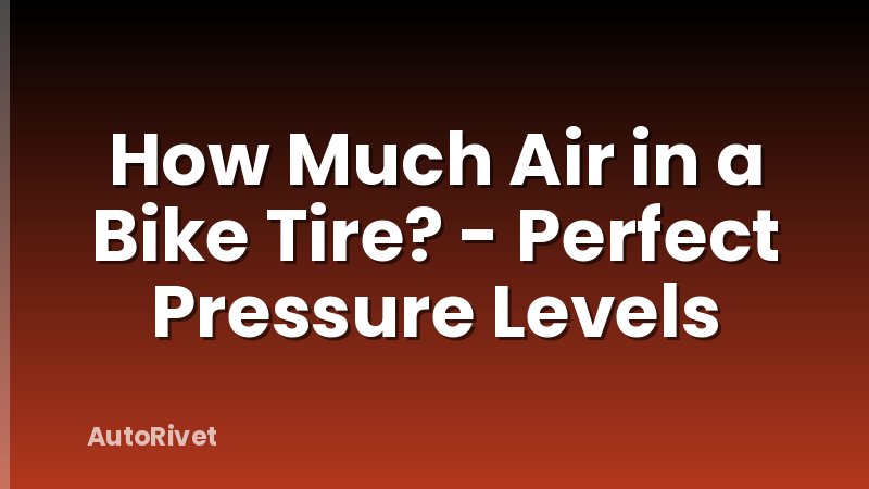 How Much Air in a Bike Tire? - Perfect Pressure Levels