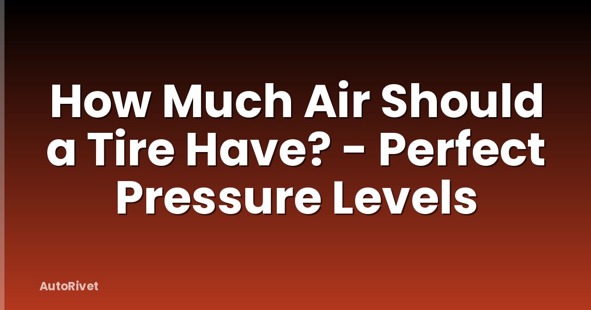 How Much Air Should a Tire Have? - Perfect Pressure Levels