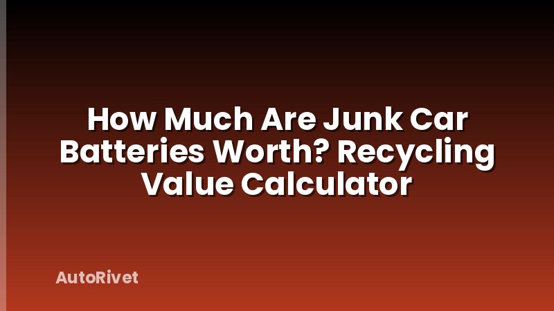 How Much Are Junk Car Batteries Worth? Recycling Value Calculator
