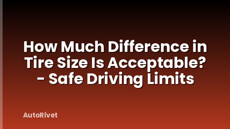 How Much Difference in Tire Size Is Acceptable? - Safe Driving Limits