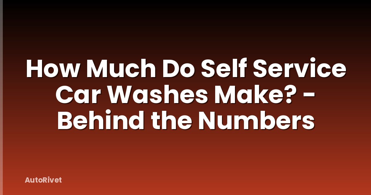 How Much Do Self Service Car Washes Make? - Behind the Numbers