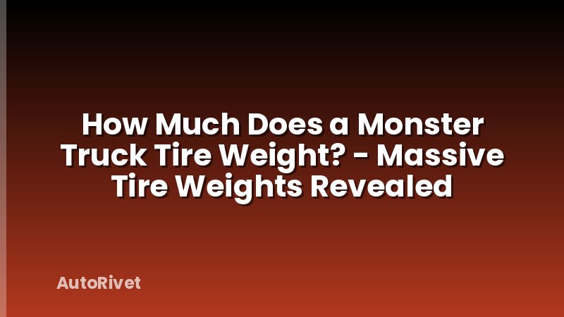 How Much Does a Monster Truck Tire Weight? - Massive Tire Weights Revealed