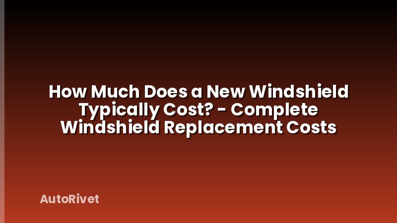 How Much Does a New Windshield Typically Cost? - Complete Windshield Replacement Costs