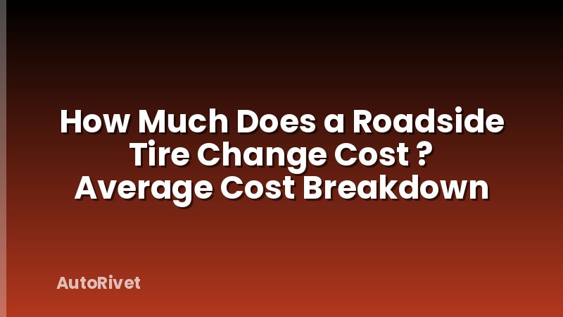 How Much Does a Roadside Tire Change Cost ? Average Cost Breakdown