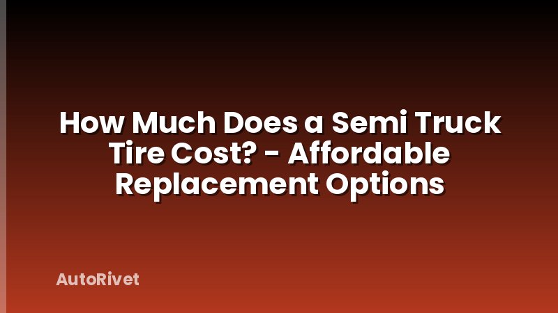 How Much Does a Semi Truck Tire Cost? - Affordable Replacement Options