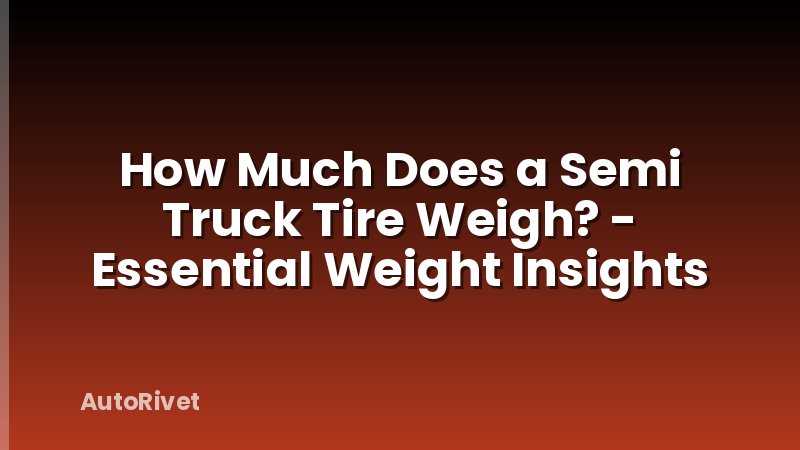 How Much Does a Semi Truck Tire Weigh? - Essential Weight Insights