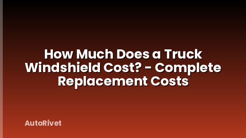 How Much Does a Truck Windshield Cost? - Complete Replacement Costs