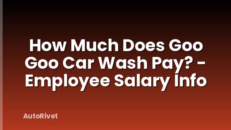 How Much Does Goo Goo Car Wash Pay? - Employee Salary Info