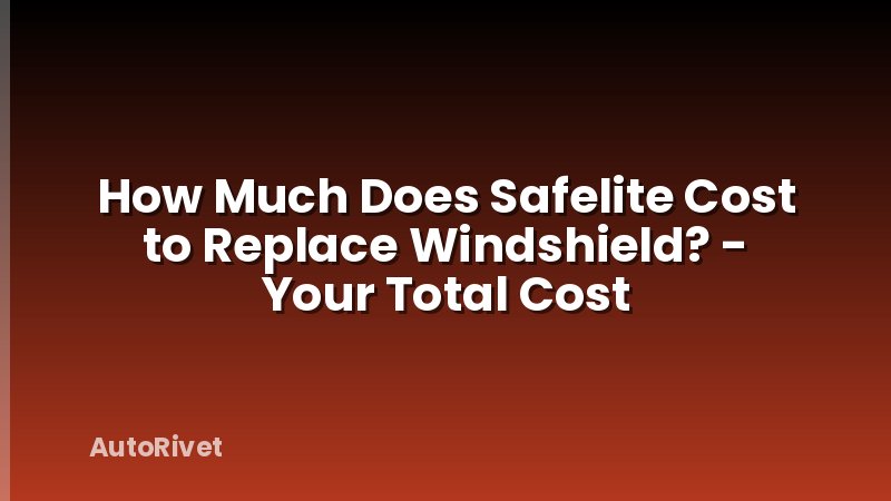 How Much Does Safelite Cost to Replace Windshield? - Your Total Cost