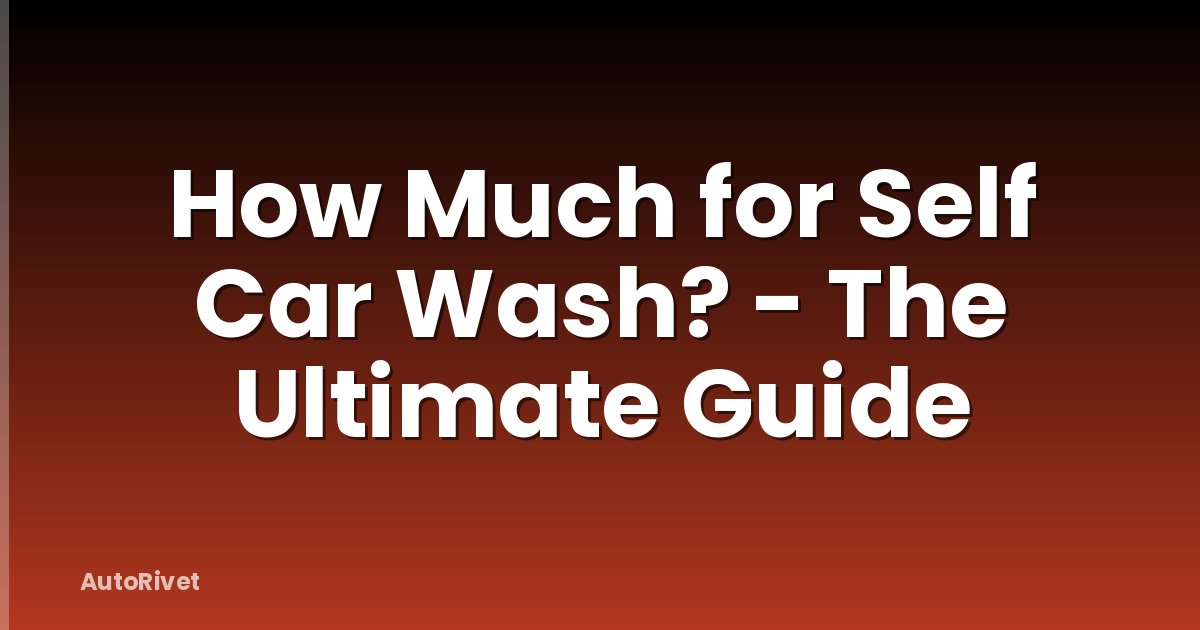 How Much for Self Car Wash? - The Ultimate Guide