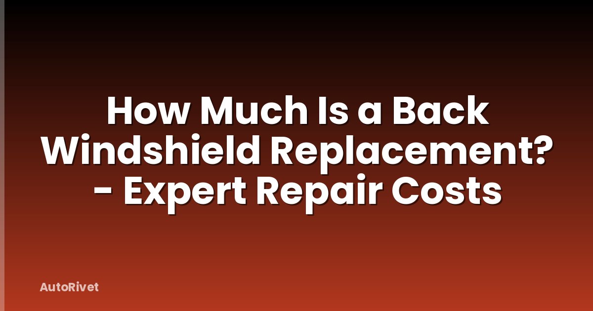 How Much Is a Back Windshield Replacement? - Expert Repair Costs