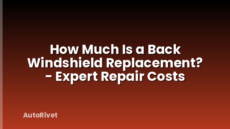 How Much Is a Back Windshield Replacement? - Expert Repair Costs