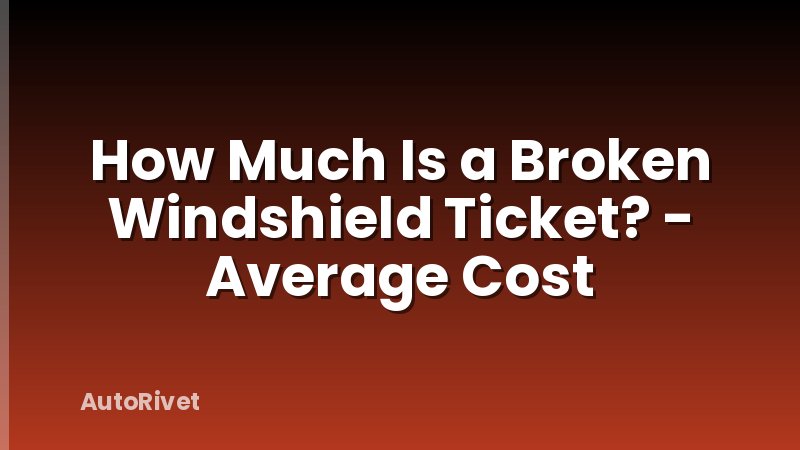 How Much Is a Broken Windshield Ticket? - Average Cost