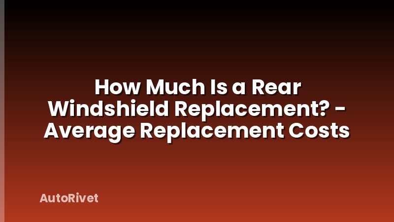How Much Is a Rear Windshield Replacement? - Average Replacement Costs