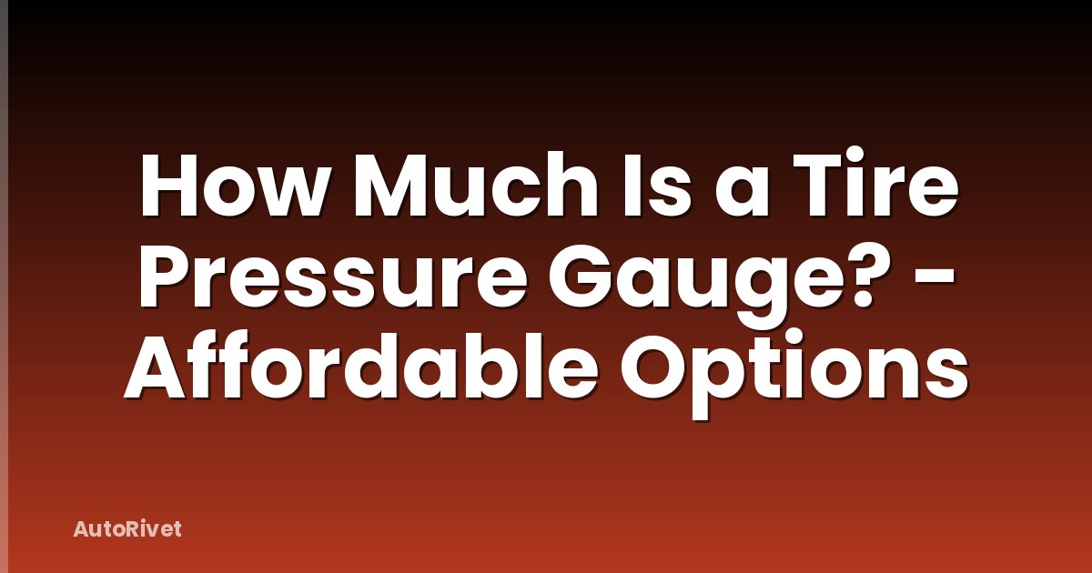 How Much Is a Tire Pressure Gauge? - Affordable Options