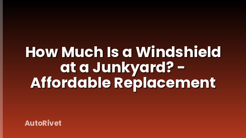 How Much Is a Windshield at a Junkyard? - Affordable Replacement