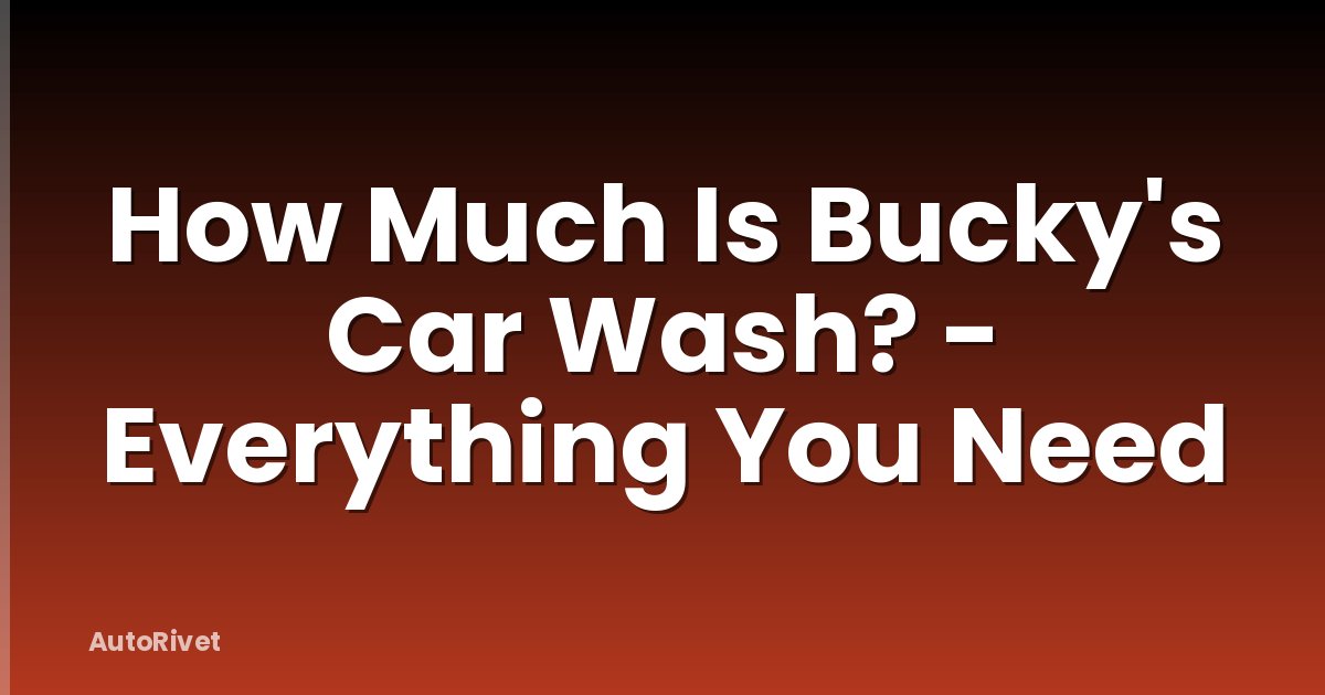 How Much Is Bucky's Car Wash? - Everything You Need