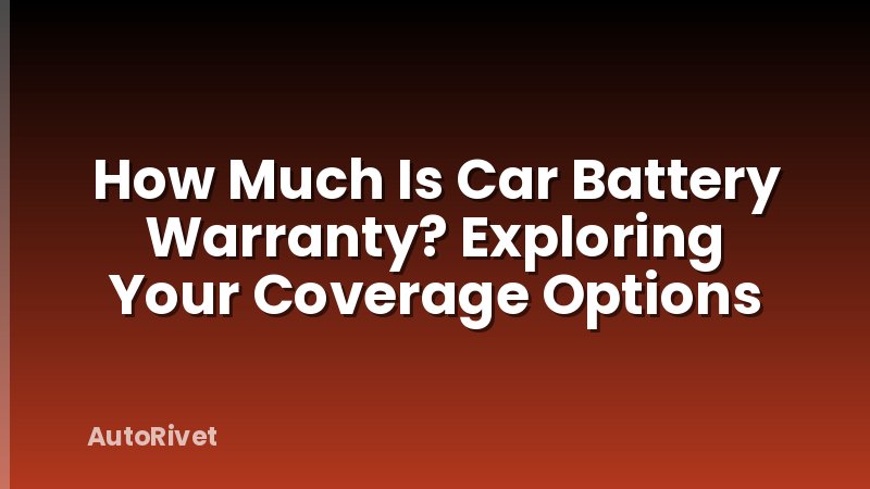How Much Is Car Battery Warranty? Exploring Your Coverage Options