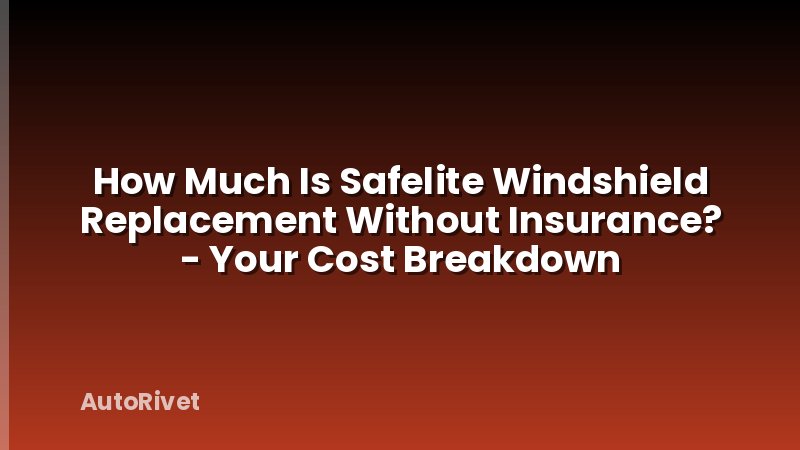 How Much Is Safelite Windshield Replacement Without Insurance? - Your Cost Breakdown