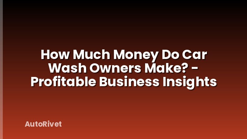 How Much Money Do Car Wash Owners Make? - Profitable Business Insights