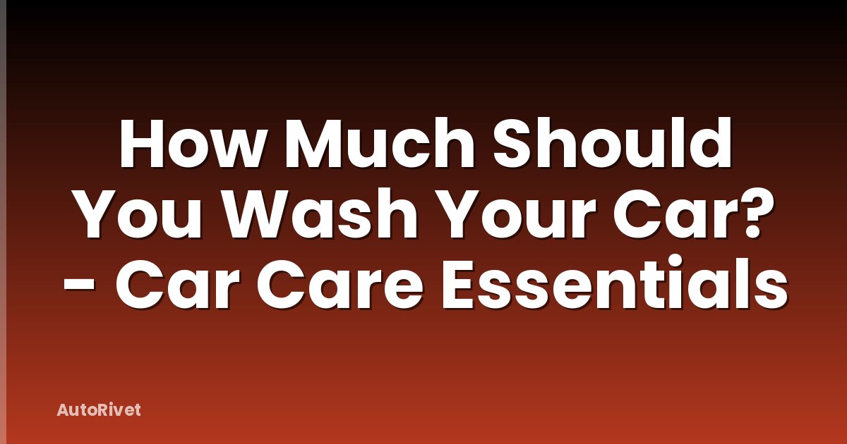 How Much Should You Wash Your Car? - Car Care Essentials