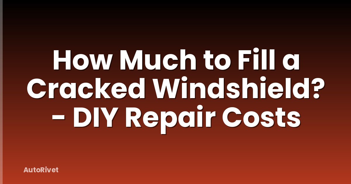 How Much to Fill a Cracked Windshield? - DIY Repair Costs