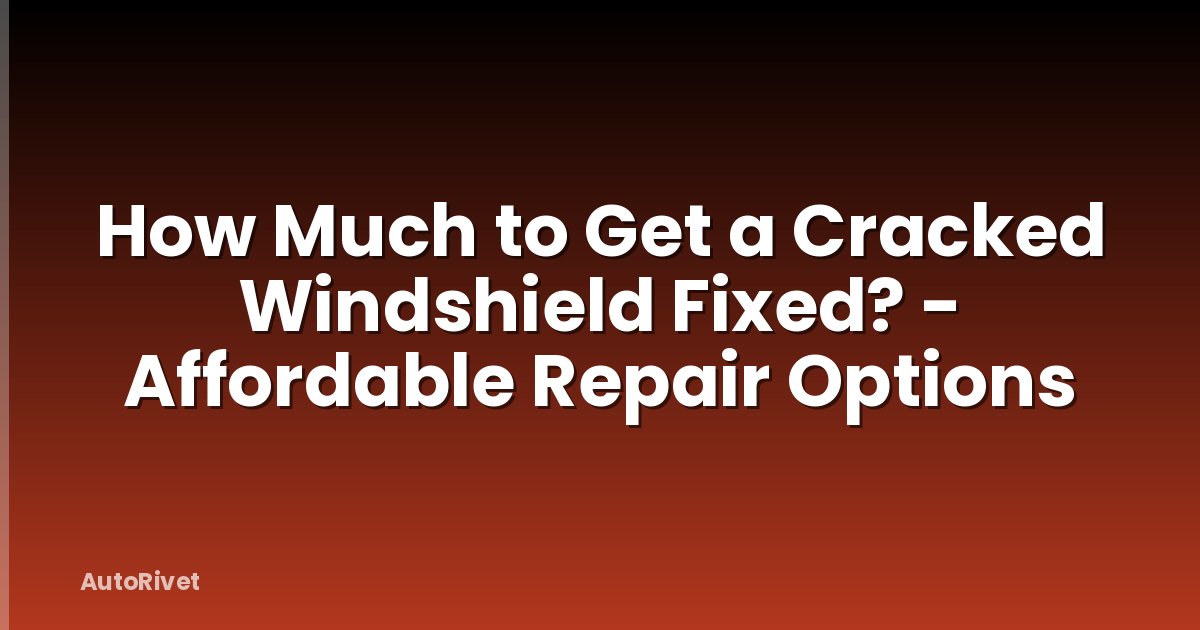 How Much to Get a Cracked Windshield Fixed? - Affordable Repair Options