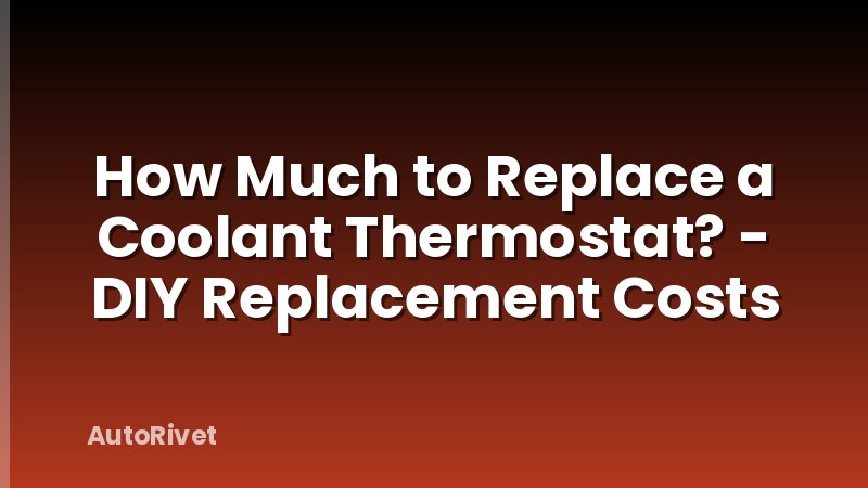 How Much to Replace a Coolant Thermostat? - DIY Replacement Costs