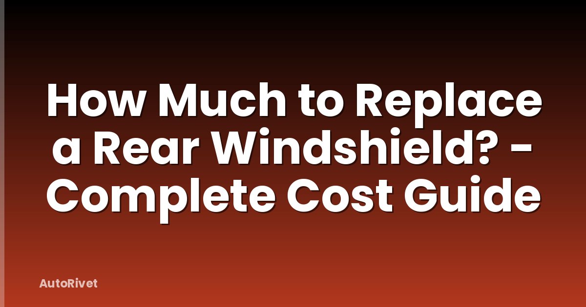 How Much to Replace a Rear Windshield? - Complete Cost Guide