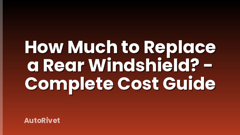 How Much to Replace a Rear Windshield? - Complete Cost Guide