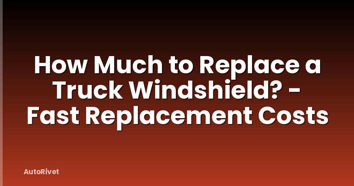 How Much to Replace a Truck Windshield? - Fast Replacement Costs