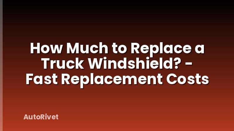 How Much to Replace a Truck Windshield? - Fast Replacement Costs