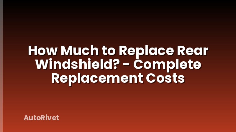 How Much to Replace Rear Windshield? - Complete Replacement Costs