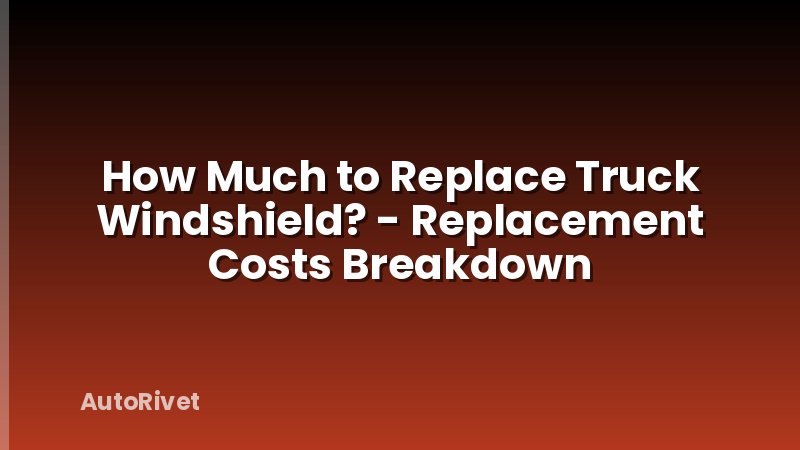 How Much to Replace Truck Windshield? - Replacement Costs Breakdown