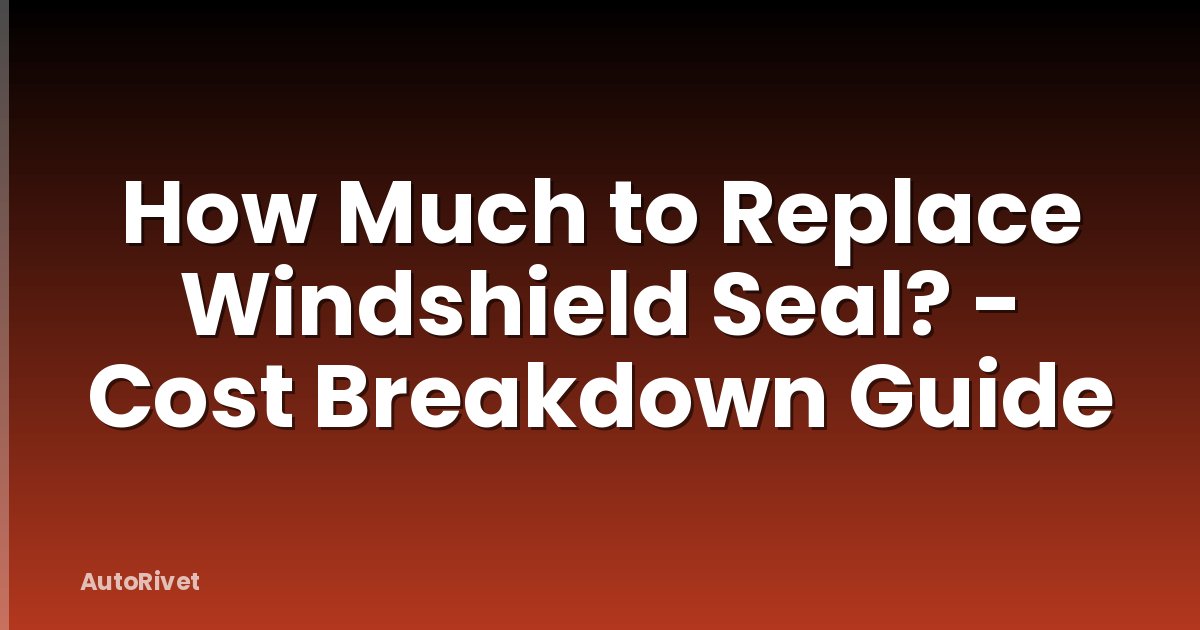 How Much to Replace Windshield Seal? - Cost Breakdown Guide