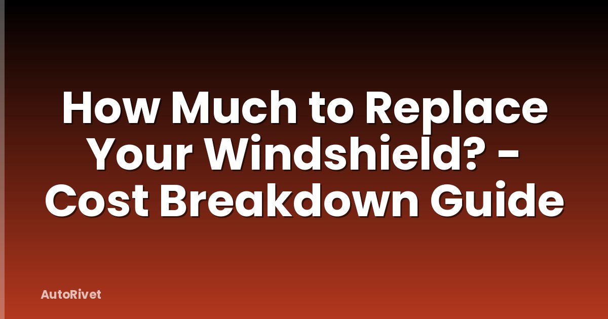 How Much to Replace Your Windshield? - Cost Breakdown Guide