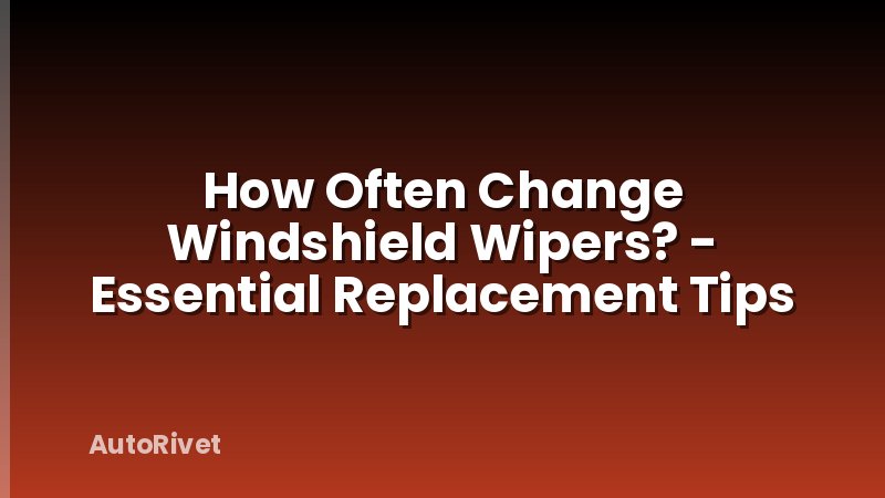 How Often Change Windshield Wipers? - Essential Replacement Tips