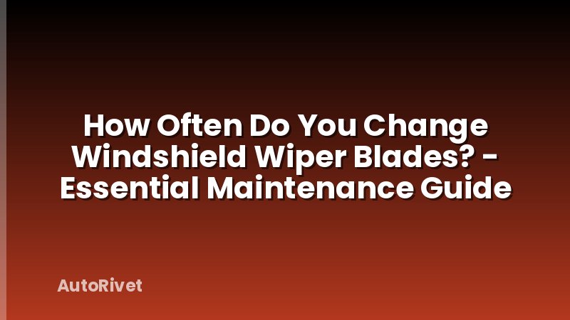 How Often Do You Change Windshield Wiper Blades? - Essential Maintenance Guide