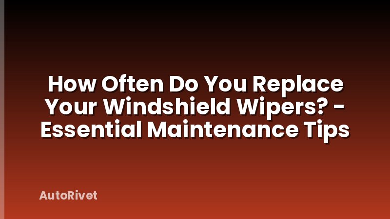 How Often Do You Replace Your Windshield Wipers? - Essential Maintenance Tips