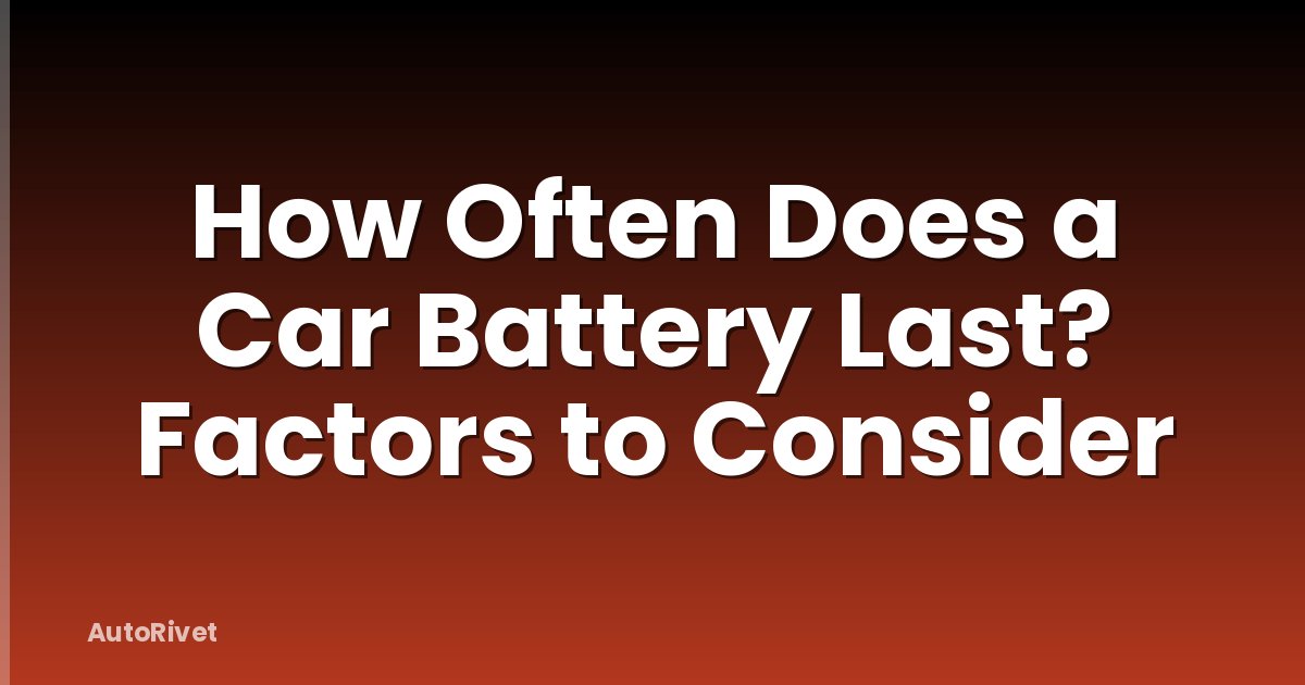 How Often Does a Car Battery Last? Factors to Consider