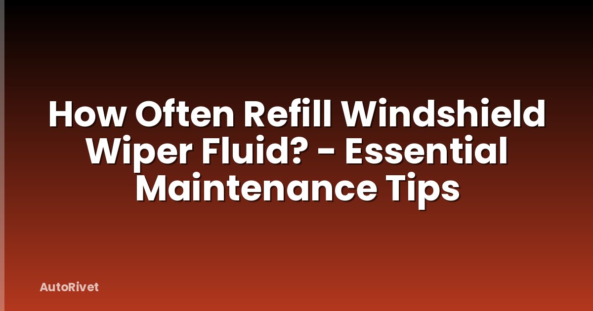 How Often Refill Windshield Wiper Fluid? - Essential Maintenance Tips