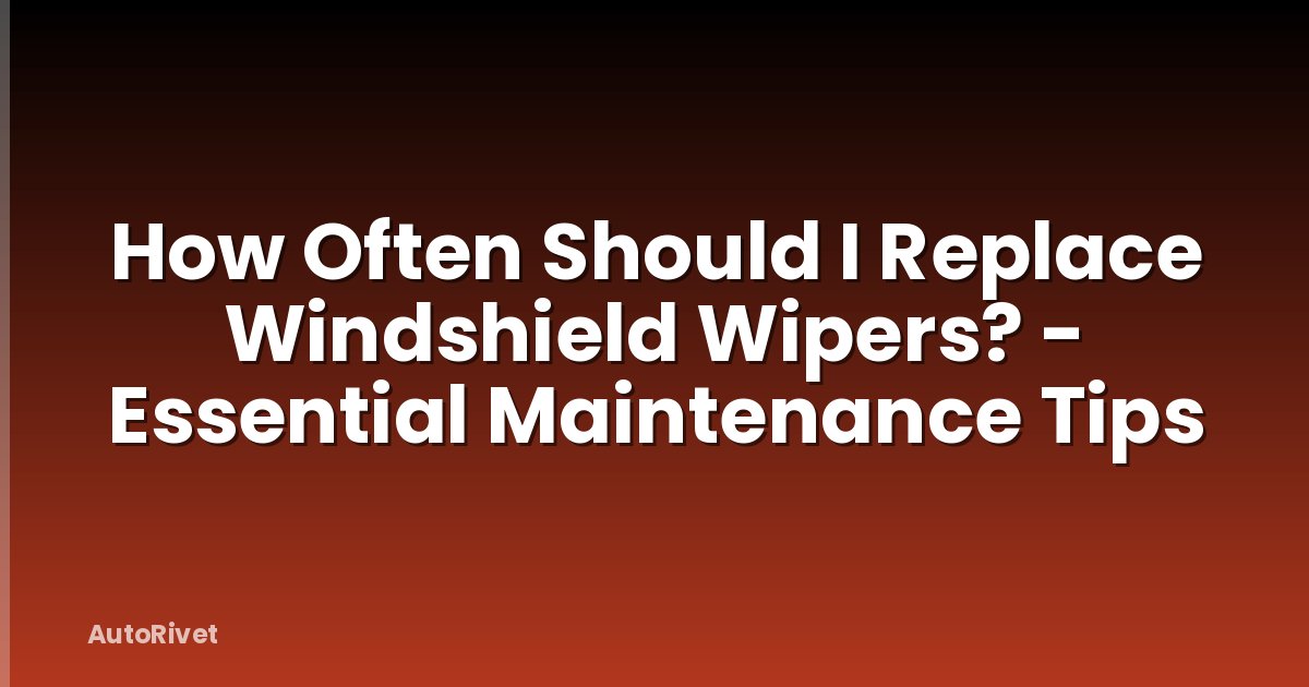 How Often Should I Replace Windshield Wipers? - Essential Maintenance Tips