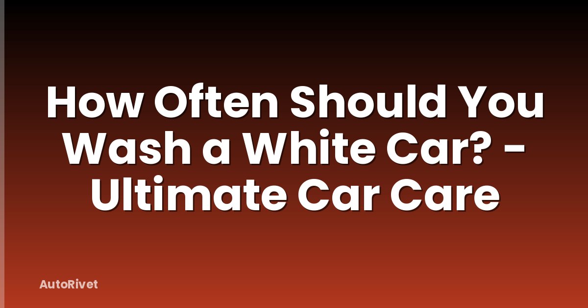 How Often Should You Wash a White Car? - Ultimate Car Care