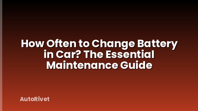 How Often to Change Battery in Car? The Essential Maintenance Guide