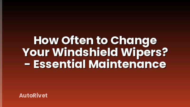 How Often to Change Your Windshield Wipers? - Essential Maintenance