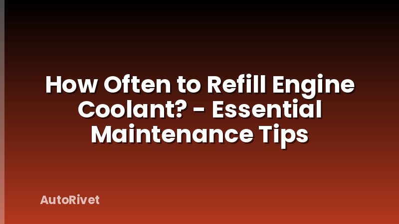How Often to Refill Engine Coolant? - Essential Maintenance Tips