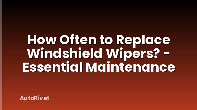 How Often to Replace Windshield Wipers? - Essential Maintenance