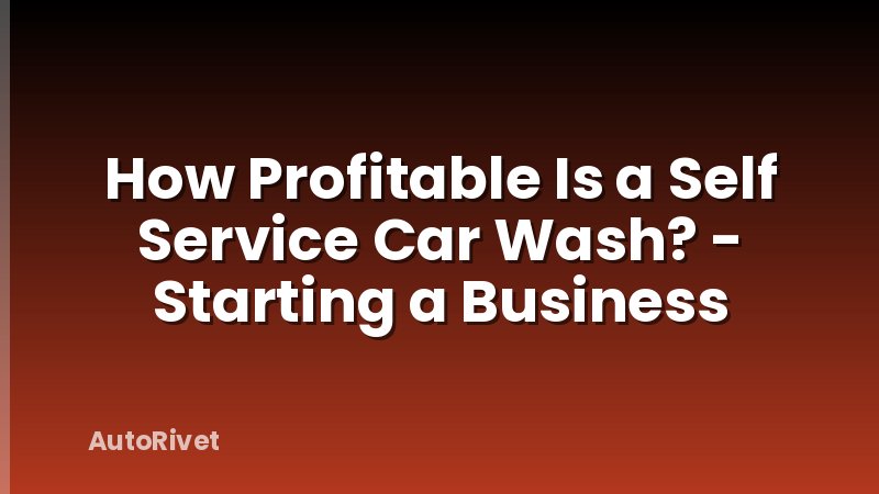 How Profitable Is a Self Service Car Wash? - Starting a Business